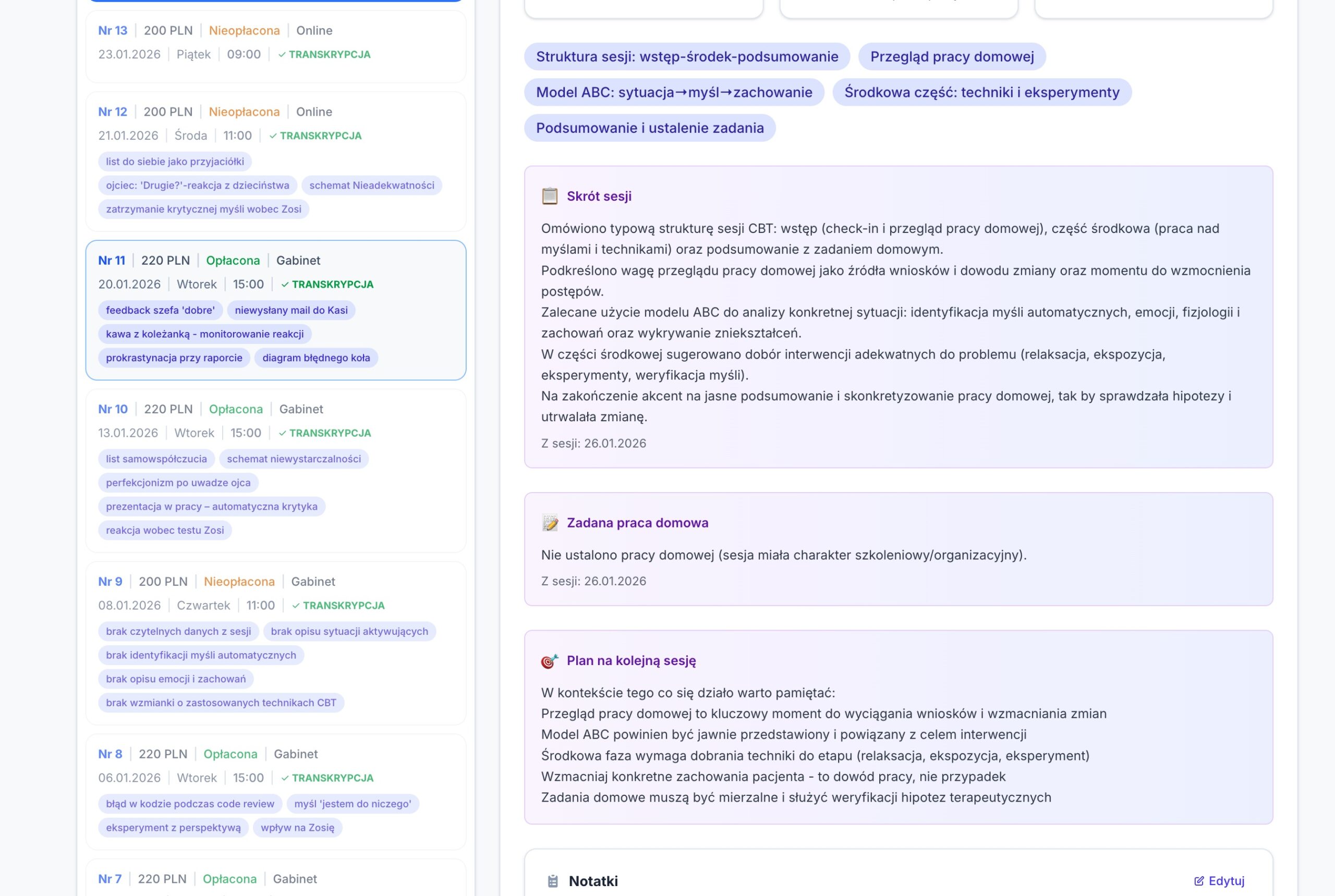 Update funkcjonalności AITherapySupport – co nowego po spotkaniu z ekspertem CBT